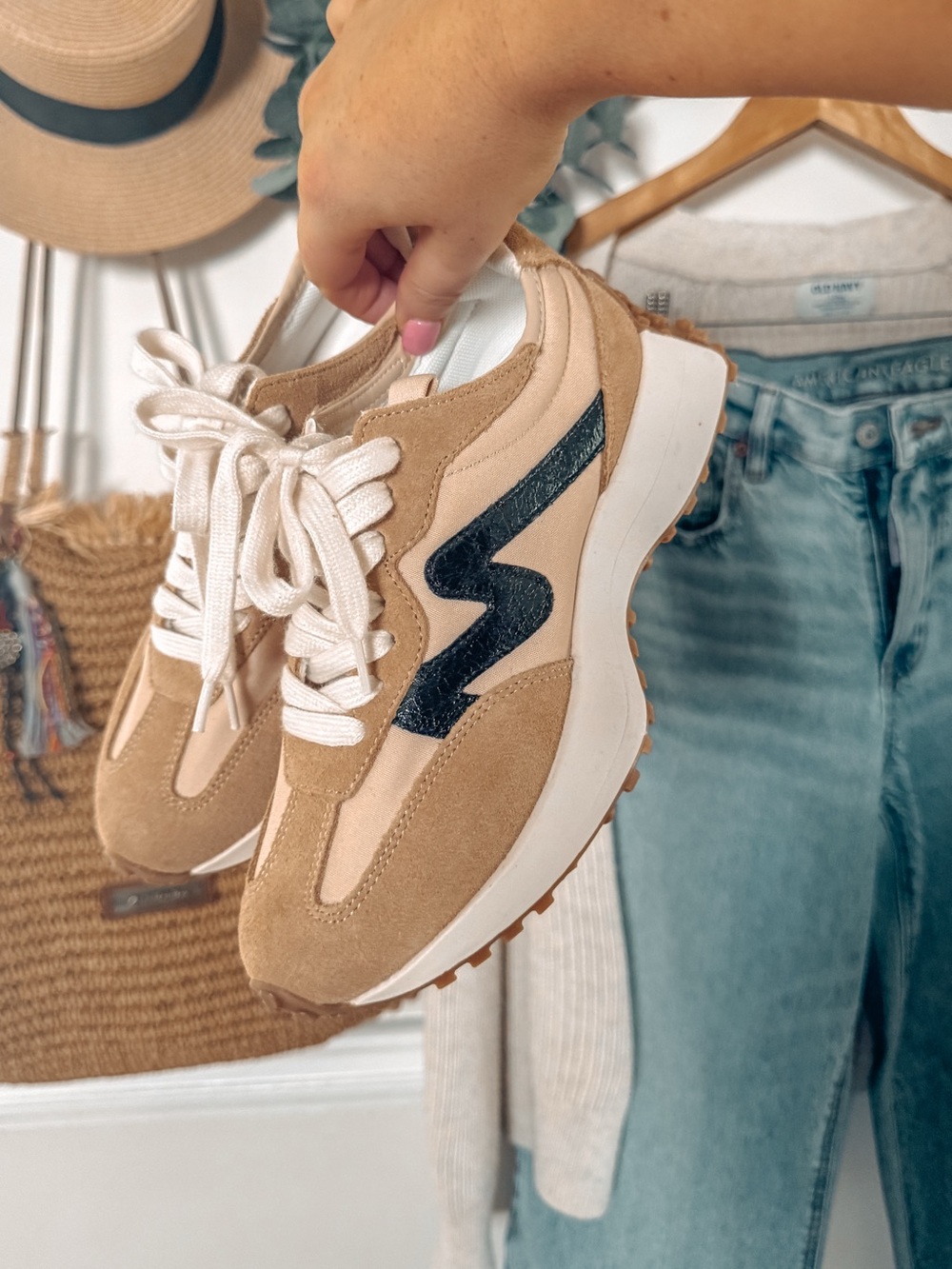 Steve Madden Tan Suede Lace-Up Sneakers
